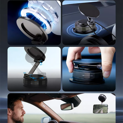 Soporte magnético para teléfono con ventosa ajustable de 360°