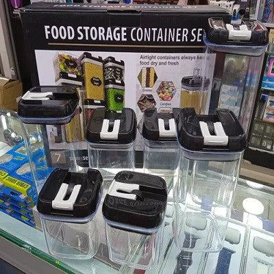 Contenedores herméticos para almacenamiento de alimentos con tapas X 7 unidades