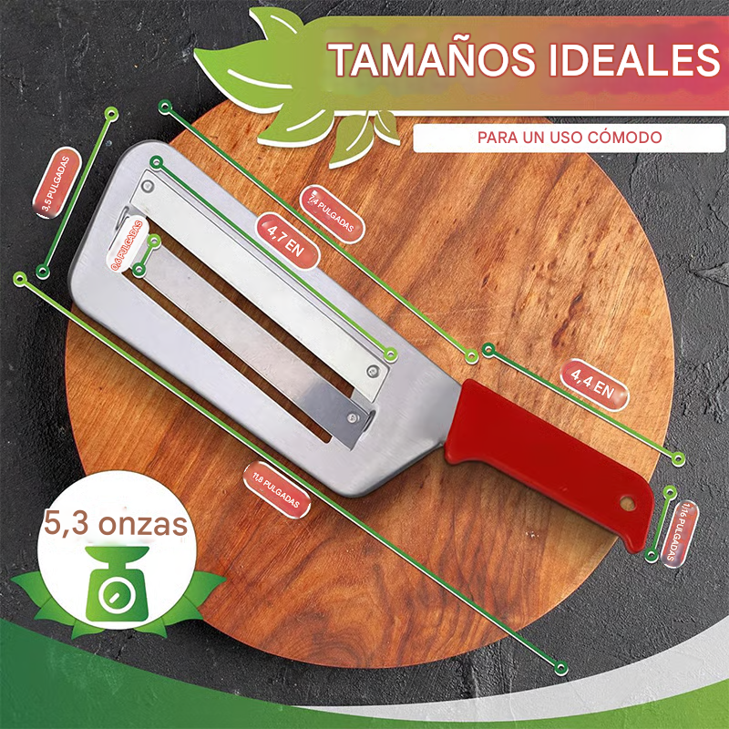 Cuchillo triturador de acero inoxidable + rallador de verduras + Ebook de recetas GRATIS