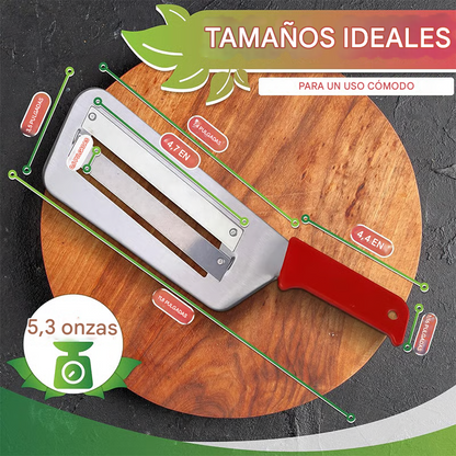 Cuchillo triturador de acero inoxidable + rallador de verduras + Ebook de recetas GRATIS