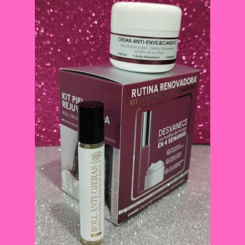 KIT CREMA ANTIEDAD + ROLL ON ANTIOJERAS