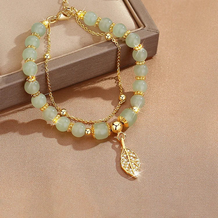Pulsera de hoja  de jade hetiano