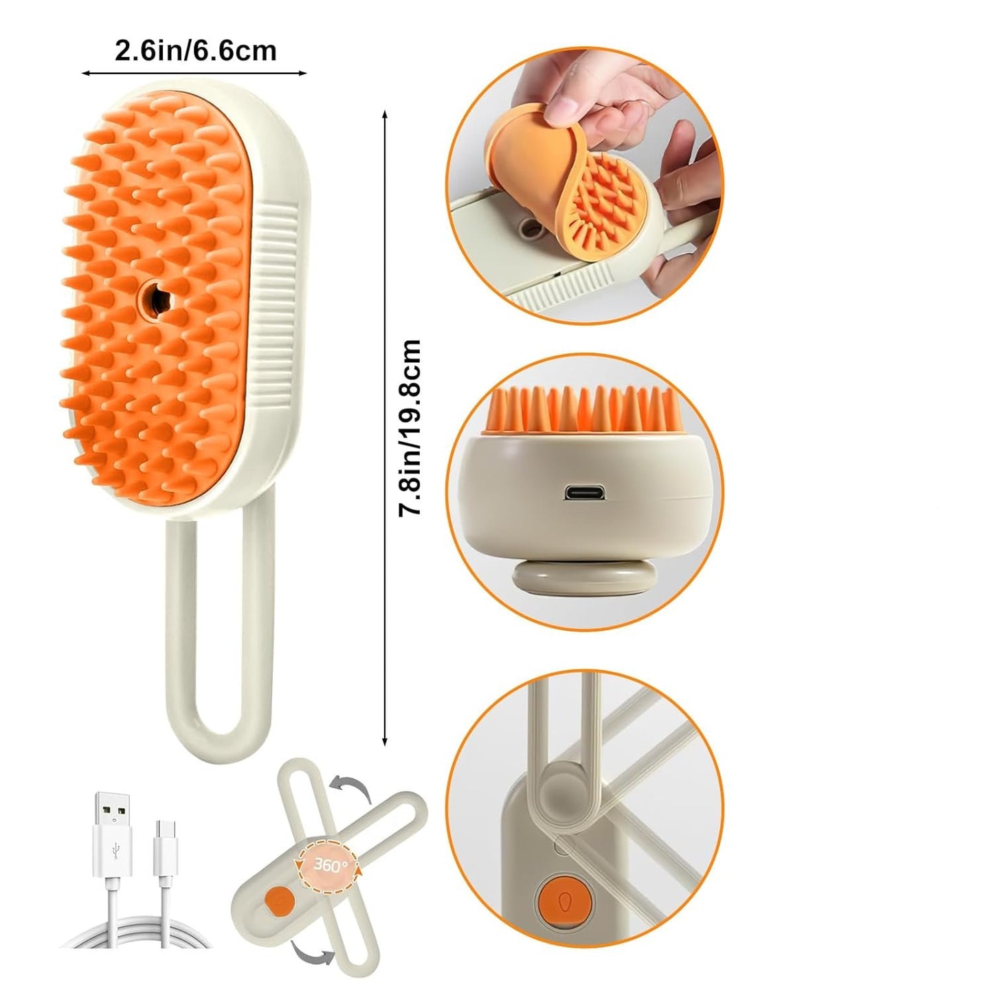 PetBrush Cepillo vapor relajante para perros y gatos