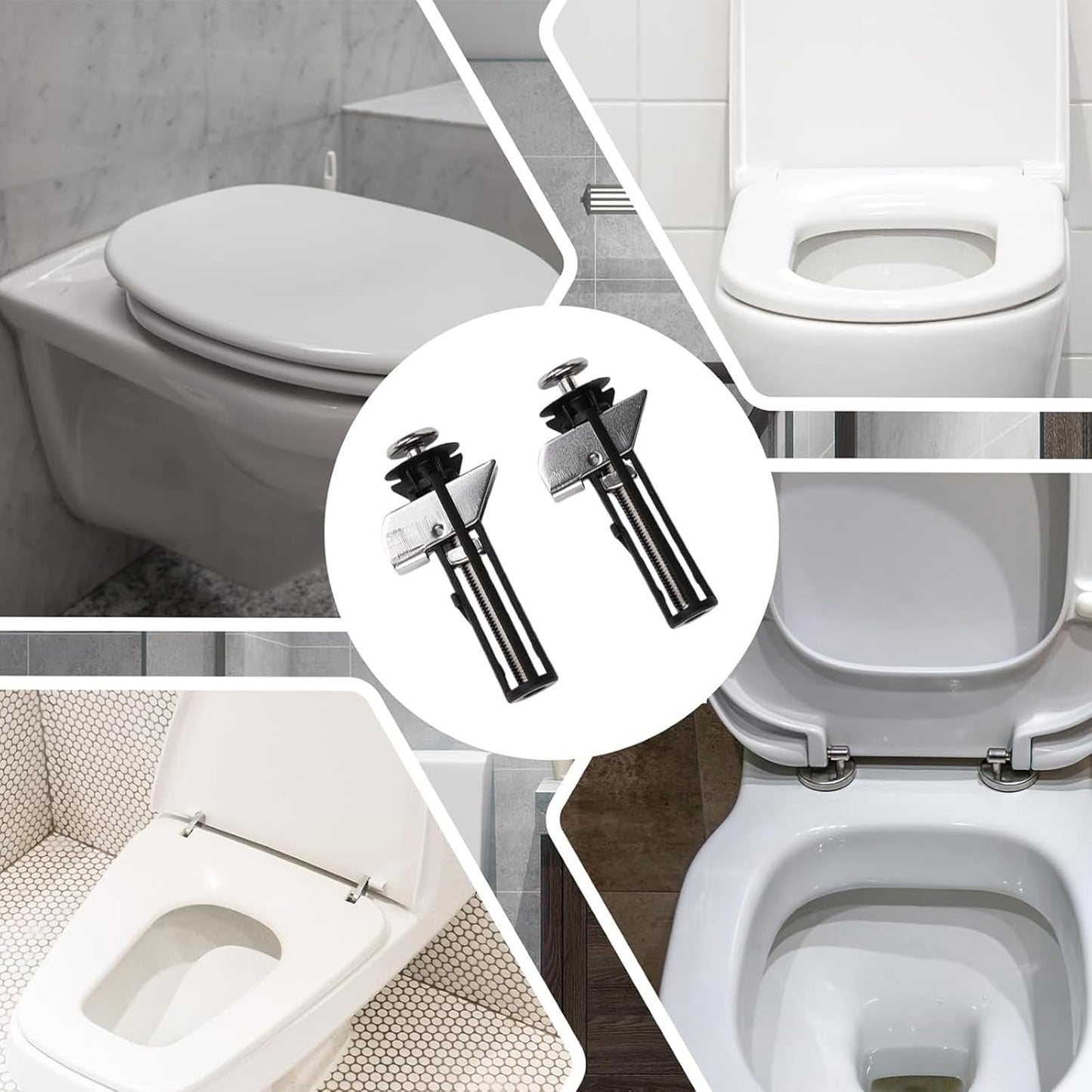 Kit de pernos de sujeción para asiento de inodoro (1 par)