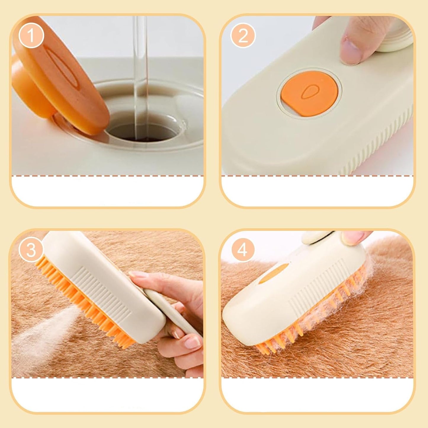 PetBrush Cepillo vapor relajante para perros y gatos