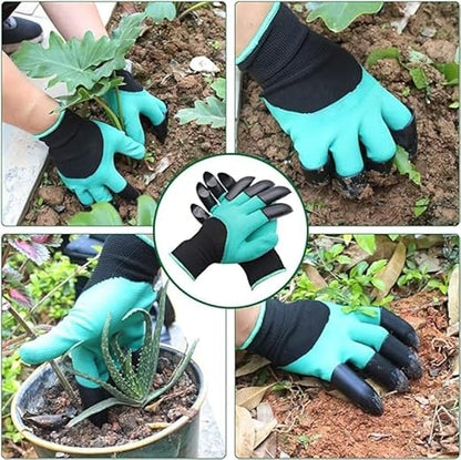Guantes de jardinera con garras para excavar