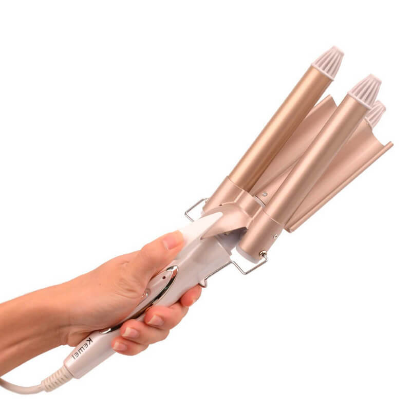 IRON MEGA - Pinza rizadora para cabello 3 tubos