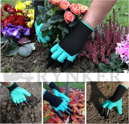 Guantes de jardinera con garras para excavar