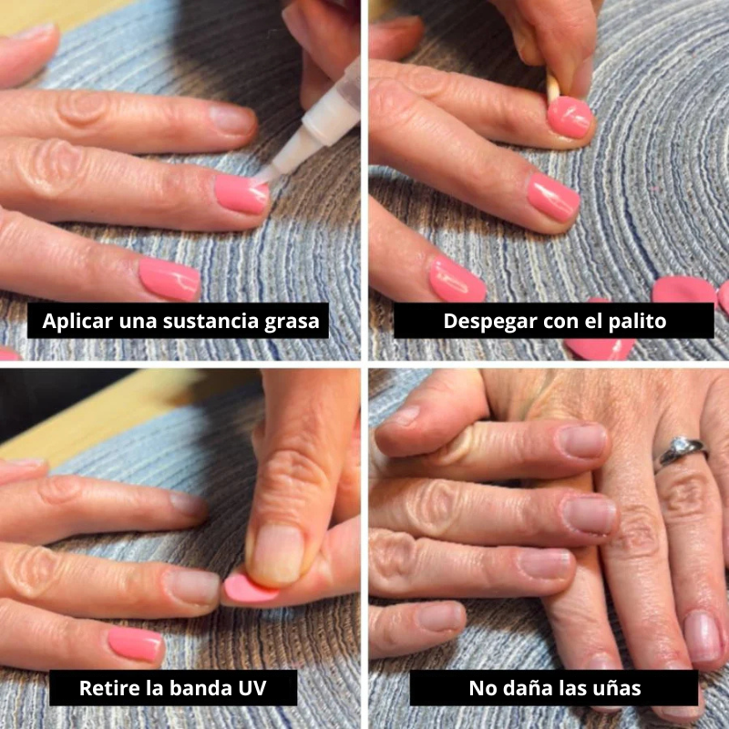 Nail uñas de Gel semicuradas, adhesivos de cobertura completa para lámpara UV  (PACK DE 10)