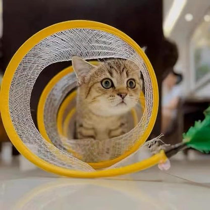 Juguete de túnel en espiral para caza de gatos, autojuego