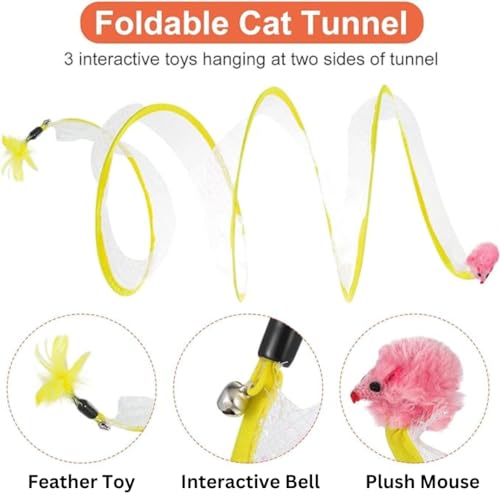 Juguete de túnel en espiral para caza de gatos, autojuego