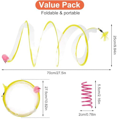 Juguete de túnel en espiral para caza de gatos, autojuego