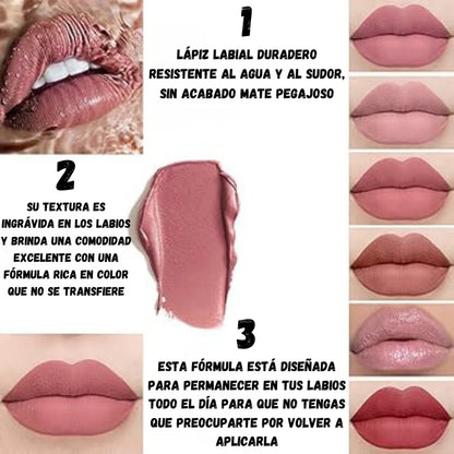 LuxeKiss - 12 Labiales hidratantes - Color duradero sin resecar tus labios