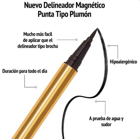 Pestañas magnéticas con delineador 5 pares