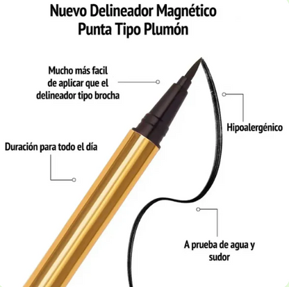 Pestañas magnéticas con delineador 5 pares