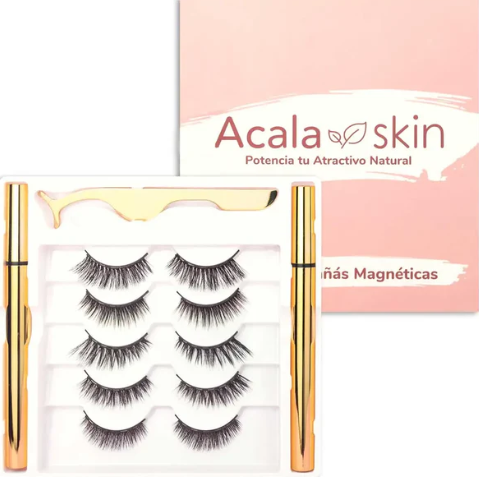 Pestañas magnéticas con delineador 5 pares