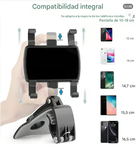 Carplus I Soporte de teléfono giratorio de 360 grados para el tablero del automóvil