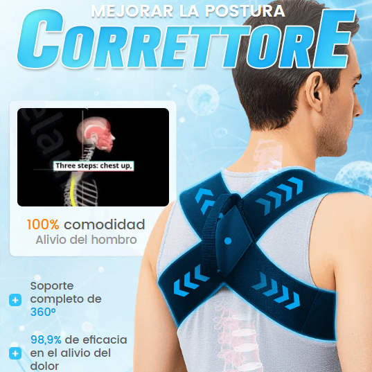 Corrector de postura realinea suavemente la columna