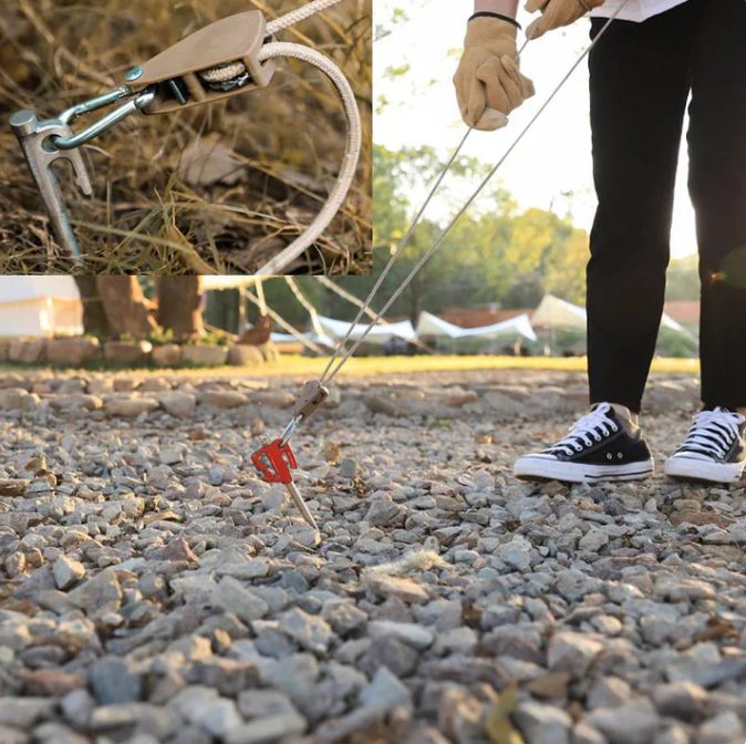Cuerda de camping portátil ajustable y fija