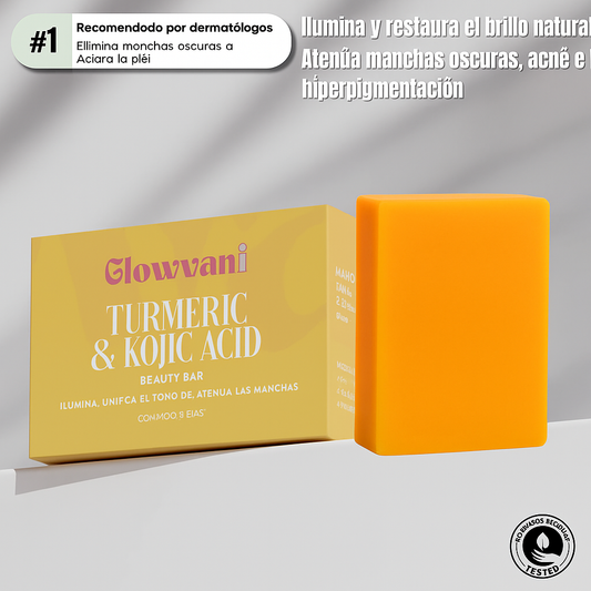Cúrcuma y kójico: jabón iluminador para una piel clara y uniforme