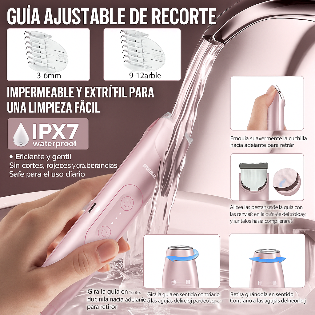 Afeitadora eléctrica 2 en 1 para mujer, recortadora de bikini de doble cabeza