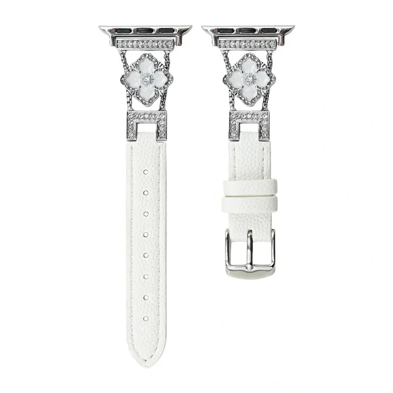 Correa de cuero con purpurina para Apple Watch