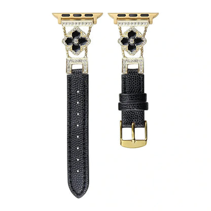 Correa de cuero con purpurina para Apple Watch