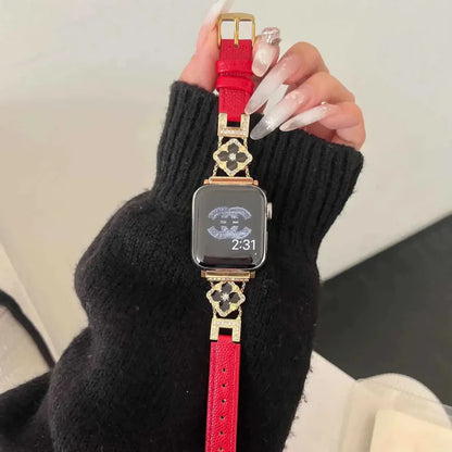 Correa de cuero con purpurina para Apple Watch