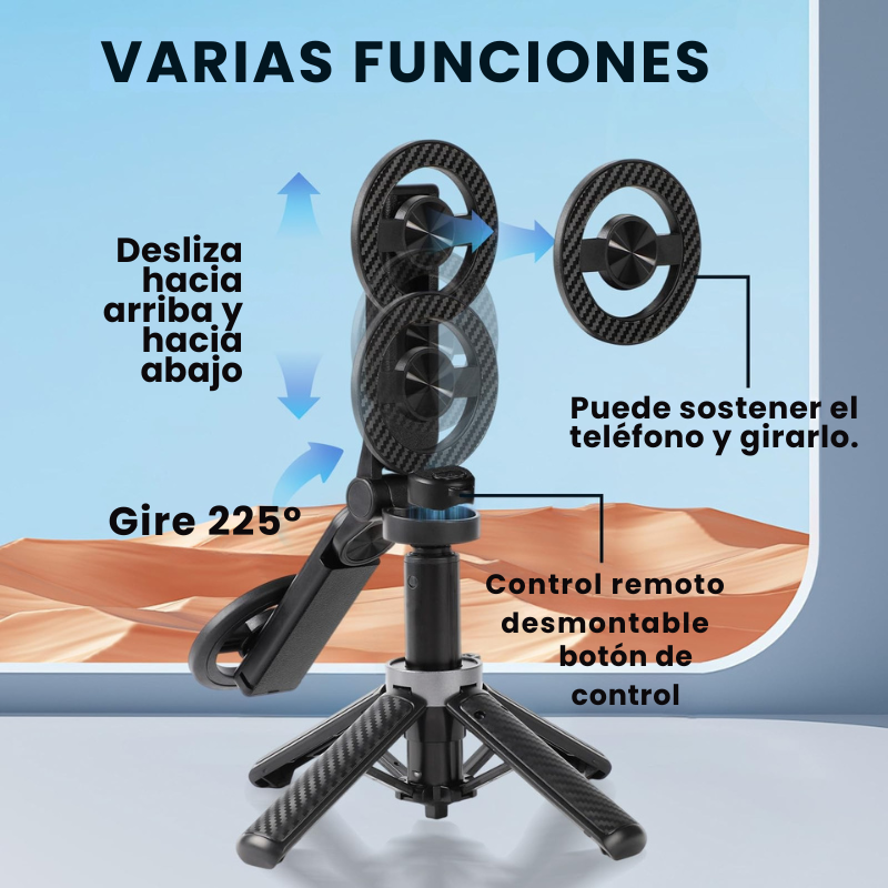 Palo de selfie 4 en 1 rotación 360° magnético