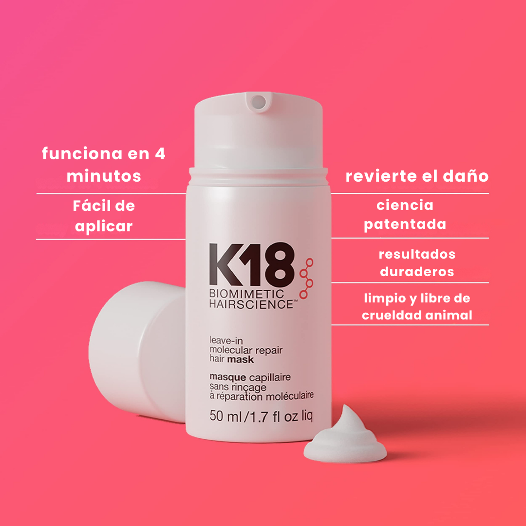 Mascarilla molecular sin enjuague, repara el cabello seco o dañado