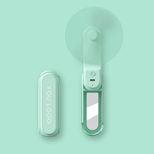 Ventilador portátil 5 en 1 power bank linterna espejo y holder