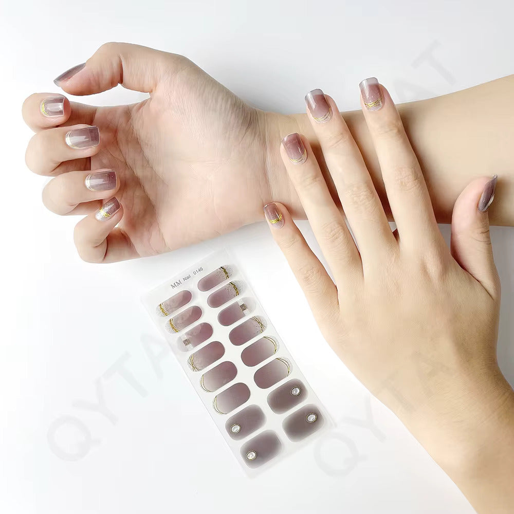 Nail uñas de Gel semicuradas, adhesivos de cobertura completa para lámpara UV  (PACK DE 10)