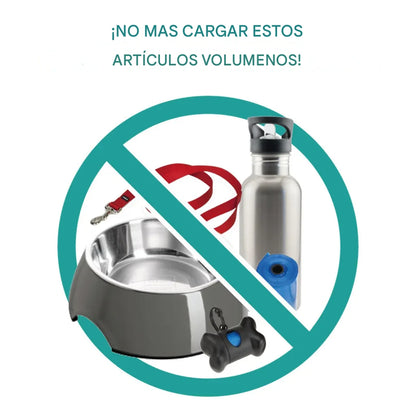 Doggy Correa para perros todo en uno con portabotellas, cuenco y bolsa para excrementos integrados