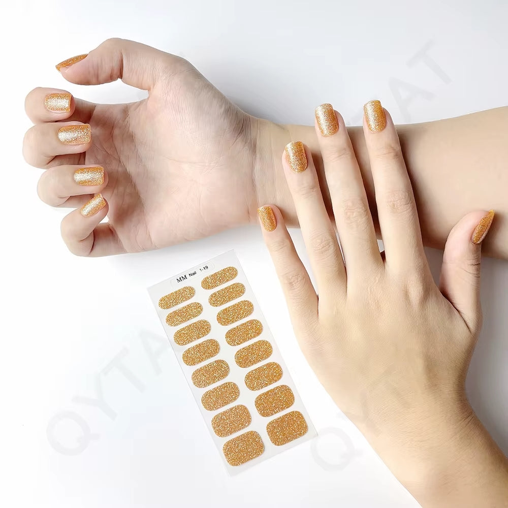 Nail uñas de Gel semicuradas, adhesivos de cobertura completa para lámpara UV  (PACK DE 10)