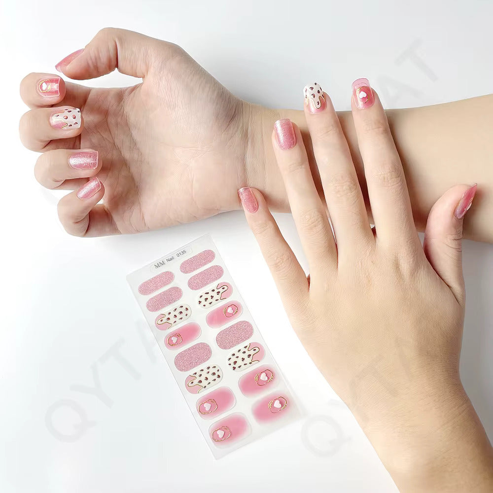 Nail uñas de Gel semicuradas, adhesivos de cobertura completa para lámpara UV  (PACK DE 10)