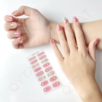 Nail uñas de Gel semicuradas, adhesivos de cobertura completa para lámpara UV  (PACK DE 10)