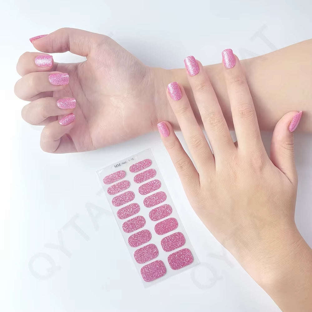 Nail uñas de Gel semicuradas, adhesivos de cobertura completa para lámpara UV  (PACK DE 10)