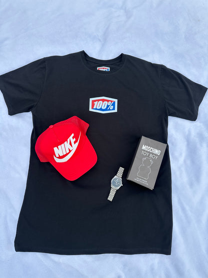 SUPER COMBO Camiseta Gorra Reloj y Loción