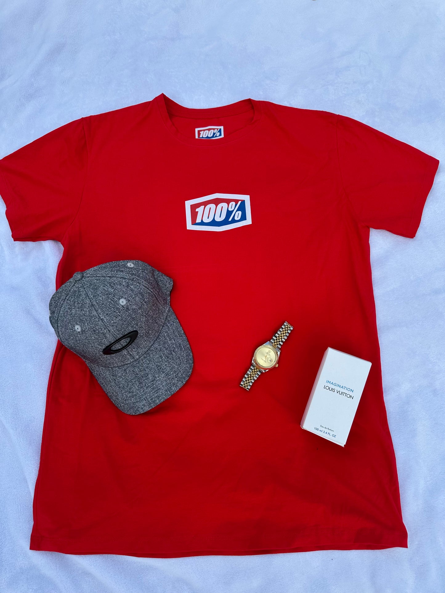 SUPER COMBO Camiseta Gorra Reloj y Loción