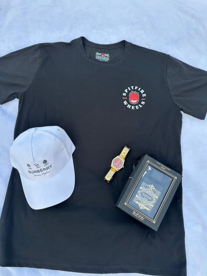 SUPER COMBO Camiseta Gorra Reloj y Loción