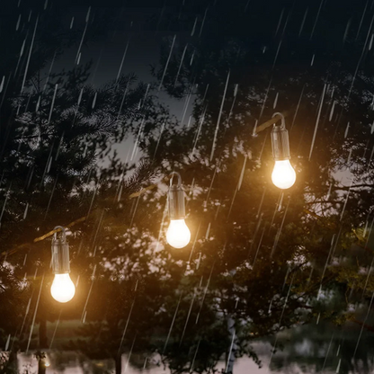 Luz solar recargable con gancho para el hogar o acampar al aire libre