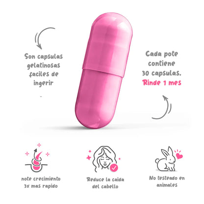 Happy Hair Fortalece las hebras del cabello y reduce la rotura.