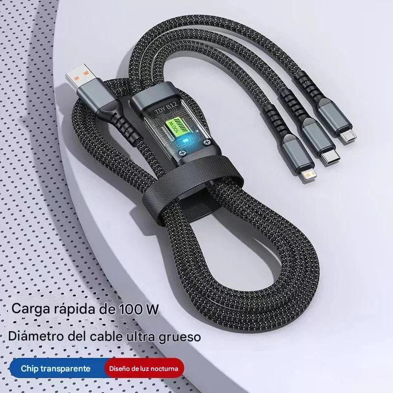 🎁 PAGA 1 LLEVA 2 Cable 3 en 1 de carga superrápida