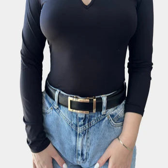 Cinturón de piel automático Easy-Click más caja de regalo