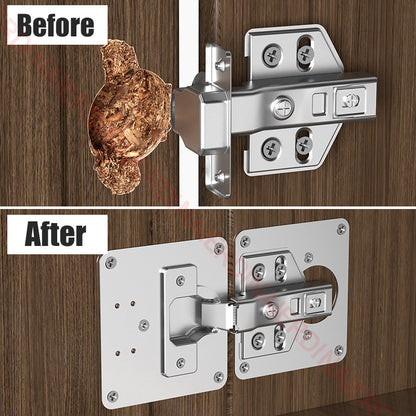 Placas de reparación de bisagra resistente para gabinetes (2 placas)