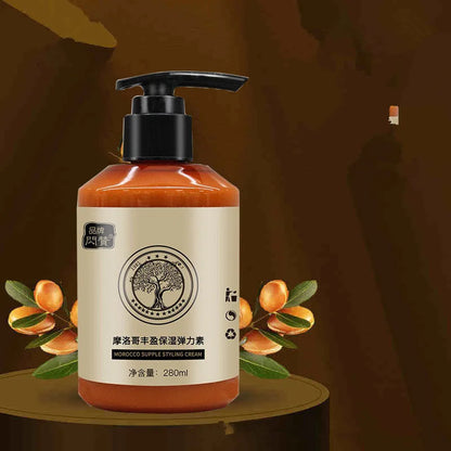 Acondicionador de peinado y elastificante de larga duración para cabellos rizados