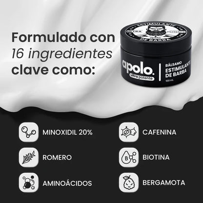 Bálsamo para Crecimiento de Barba Ultra Potente con Minoxidil 20% | 100mL