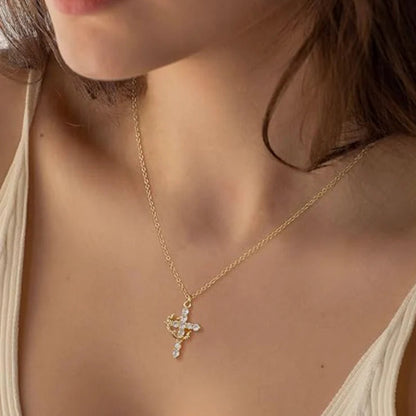 La cruz eterna Collar cruz corona (compra 1 lleva 2)