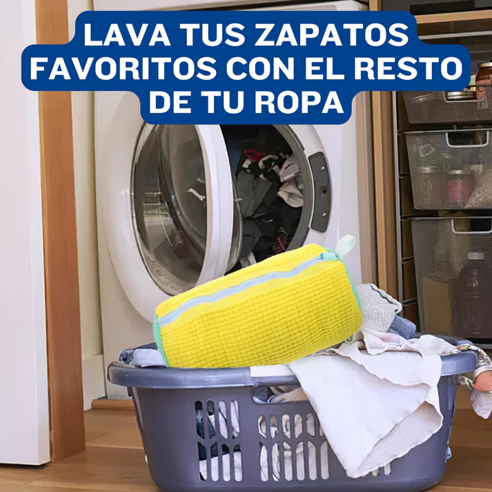 Bolsa protectora para lavado de zapatos con microfibras