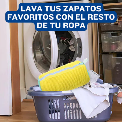 Bolsa protectora para lavado de zapatos con microfibras